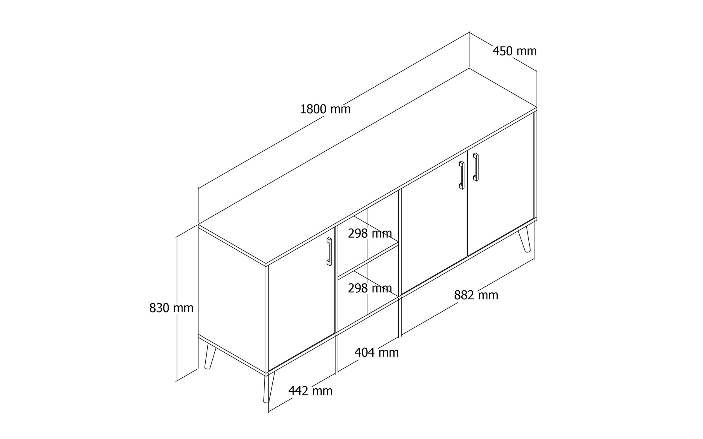 Comoda Exen, stejar + alb  2